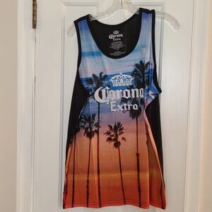 Mens Corona Extra Tropical Scene Tank Top Size Large NWOT